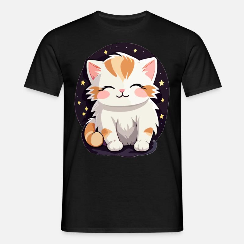 Chat mignon et amical - T-shirt Homme - noir