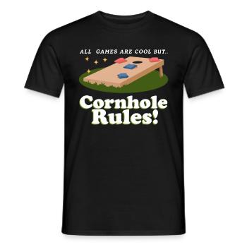 Joueurs de cornhole | Sac de haricots trou aveugle cadeau - T-shirt homme - noir - Devant - AI Model Male 178 light (178cm)