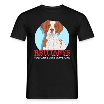 Brittany Epagneul Breton Vorstehhunde Geschenk - Männer T-Shirt - Schwarz - Vorne - AI Model Male 178 light (178cm)