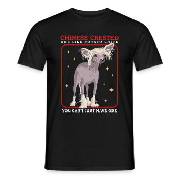Chinese Crested Chinesischer Schopfhund Geschenk - Männer T-Shirt - Schwarz - Vorne - AI Model Male 178 light (178cm)