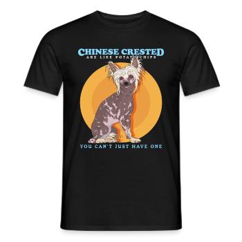 Chinesischer Schopfhund Chinese Crested Geschenk - Männer T-Shirt - Schwarz - Vorne - AI Model Male 178 light (178cm)