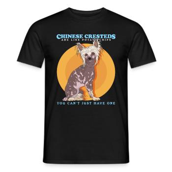 Chinesischer Schopfhund Chinese Crested Geschenk - Männer T-Shirt - Schwarz - Vorne - AI Model Male 178 light (178cm)