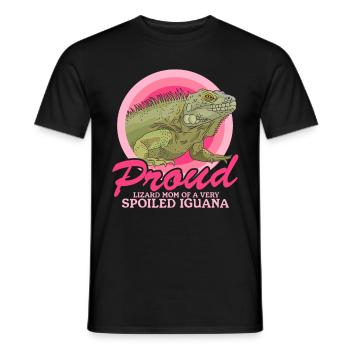 Leguan Mom | Reptilien Eidechse Leguane Geschenk - Männer T-Shirt - Schwarz - Vorne - AI Model Male 178 light (178cm)