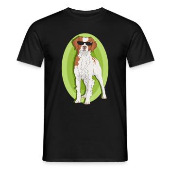 Brittany Epagneul Breton Hund Geschenk - Männer T-Shirt - Schwarz - Vorne - AI Model Male 178 light (178cm)