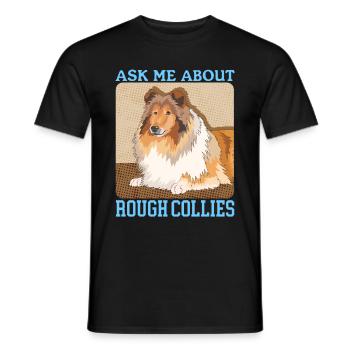 Collie à poil long Collie chien Rough Collies cadeau - T-shirt homme - noir - Devant - AI Model Male 178 light (178cm)