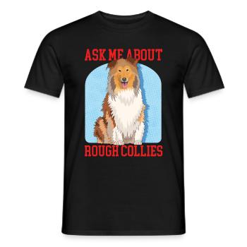 Collie Langhaarcollie Rough Collies Hund Geschenk - Männer T-Shirt - Schwarz - Vorne - AI Model Male 178 light (178cm)
