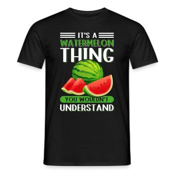 Pastèque Angurie pâte Arbuse cadeau - T-shirt homme - noir - Devant - AI Model Male 178 light (178cm)