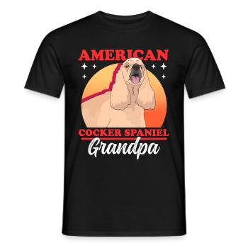 American Cocker Spaniel grand-père chiens cadeau - T-shirt homme - noir - Devant - AI Model Male 178 light (178cm)