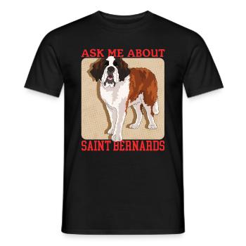 Bernhardiner Hunde St. Bernhardshund Geschenk - Männer T-Shirt - Schwarz - Vorne - AI Model Male 178 light (178cm)