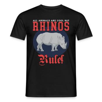 Rhinocéros drôle rhinocéros cadeau - T-shirt homme - noir - Devant - AI Model Male 178 light (178cm)