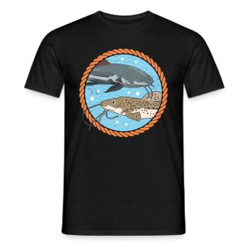 Poisson-chat poisson poisson-chat pêcheur silure cadeau - T-shirt homme - noir - Devant - AI Model Male 178 light (178cm)
