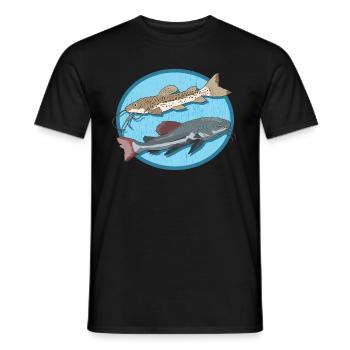 Poisson-chat | Poisson-chat pêche pêcheur silure cadeau - T-shirt homme - noir - Devant - AI Model Male 178 light (178cm)