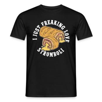 Stromboli Rolled Pizza Strombolis Gift - Men's T-Shirt - black - Front - AI Model Male 178 light (178cm)