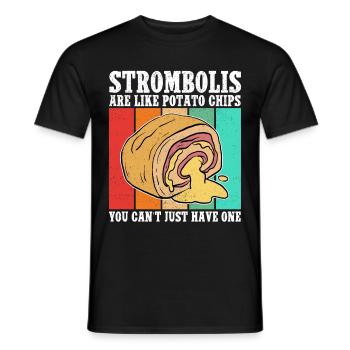Stromboli Pizza | Calzone Stromboli's Gift - Men's T-Shirt - black - Front - AI Model Male 178 light (178cm)