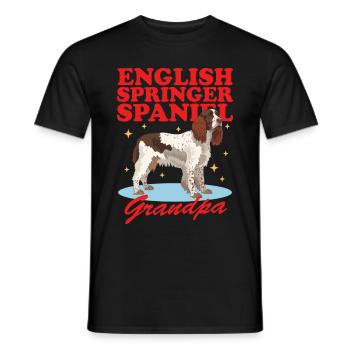 English Springer Spaniel Grandpa Dog Gift - Men's T-Shirt - black - Front - AI Model Male 178 light (178cm)