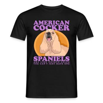 American Cocker Spaniel Owner Gift - Men's T-Shirt - black - Front - AI Model Male 178 light (178cm)