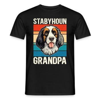 Cadeau de propriétaire de chien Stabyhoun grand-père Stabijhoun - T-shirt homme - noir - Devant - AI Model Male 178 light (178cm)