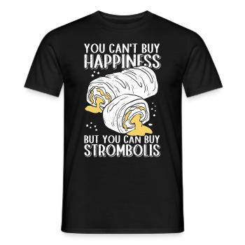 Stromboli Strombolis Pizza Calzone Gift - Men's T-Shirt - black - Front - AI Model Male 178 light (178cm)