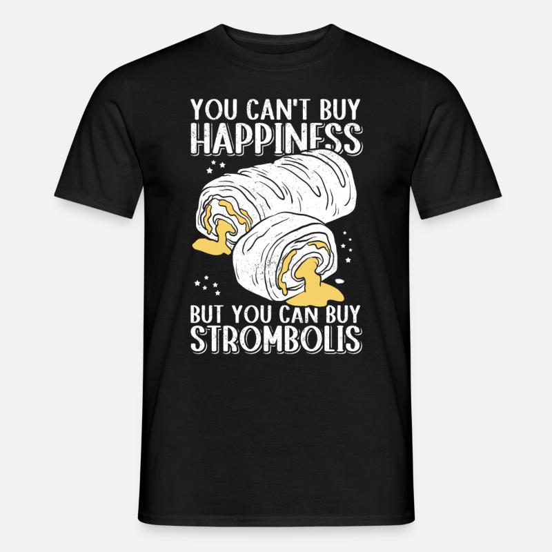 Stromboli Strombolis Pizza Calzone Geschenk - Männer T-Shirt - Schwarz