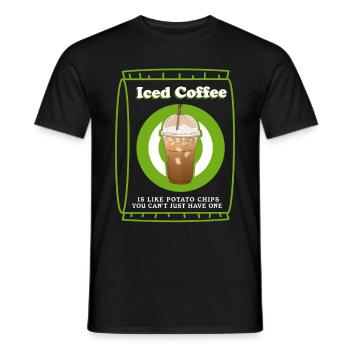 Eiskaffee Kaffeeliebhaber Geschenk - Männer T-Shirt - Schwarz - Vorne - AI Model Male 178 light (178cm)