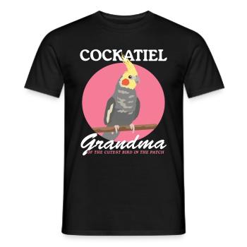 Calopsitte grand-mère oiseau propriétaire cadeau - T-shirt homme - noir - Devant - AI Model Male 178 light (178cm)