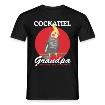 Calopsitte grand-père oiseau oiseau propriétaire cadeau - T-shirt homme - noir - Devant - AI Model Male 178 light (178cm)