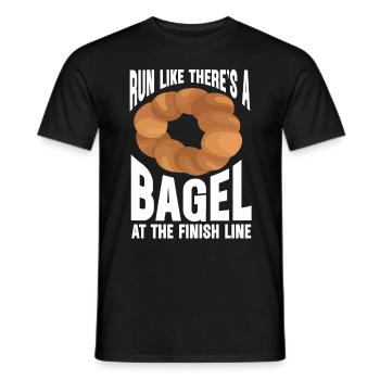Bagel Gift Food Bagel - Men's T-Shirt - black - Front - AI Model Male 178 light (178cm)