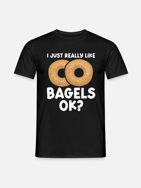 Bagel Geschenk Essen Bagel - Männer T-Shirt - Schwarz