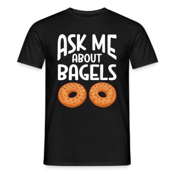 Bagel Gift Food Bagel - Men's T-Shirt - black - Front - AI Model Male 178 light (178cm)