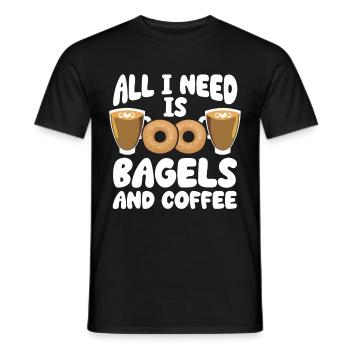 Bagel Gift Food Bagel - Men's T-Shirt - black - Front - AI Model Male 178 light (178cm)