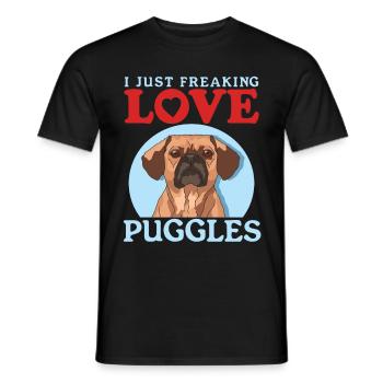 Puggle chiens propriétaires de chiens chien propriétaire cadeau - T-shirt homme - noir - Devant - AI Model Male 178 light (178cm)