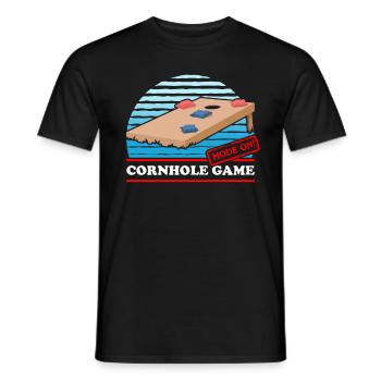 Joueurs de cornhole | Sac de haricots trou aveugle cadeau - T-shirt homme - noir - Devant - AI Model Male 178 light (178cm)