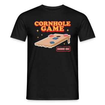 Cornhole joueur Bean Bag Blind Hole cadeau - T-shirt homme - noir - Devant - AI Model Male 178 light (178cm)