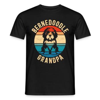 Bernedoodle Grandpa Dog Owner Gift - Men's T-Shirt - black - Front - AI Model Male 178 light (178cm)