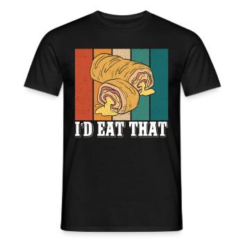 Stromboli Pizza Calzone Strombolis Gift - Men's T-Shirt - black - Front - AI Model Male 178 light (178cm)