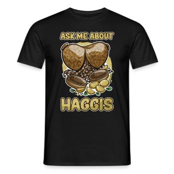 Haggis Dish Scottish Cuisine Gift - Men's T-Shirt - black - Front - AI Model Male 178 light (178cm)