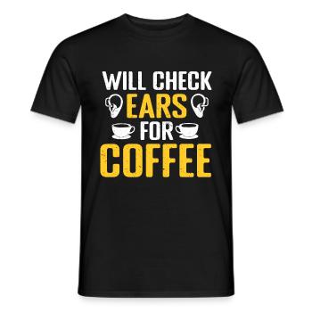 Audiology Audiologists - Men's T-Shirt - black - Front - AI Model Male 178 light (178cm)
