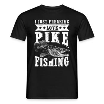 Hecht Angeln Hechtangeln Fischen Angler Geschenk - Männer T-Shirt - Schwarz - Vorne - AI Model Male 178 light (178cm)