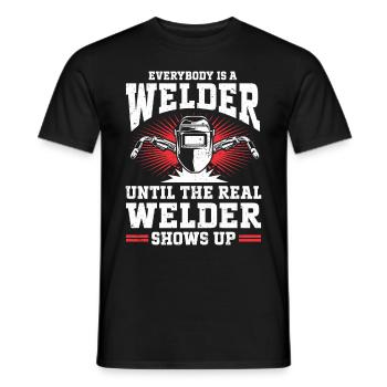 Welding Saying Metalworker Welder Dad - Men's T-Shirt - black - Front - AI Model Male 178 light (178cm)