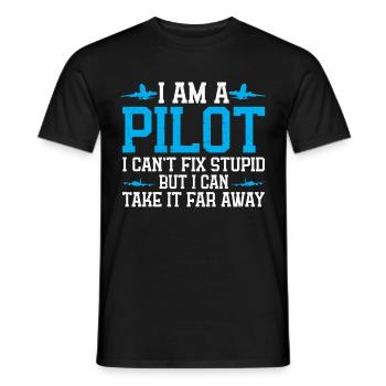 Pilot Quote Flight Lover Aircraft Aviation - Men's T-Shirt - black - Front - AI Model Male 178 light (178cm)