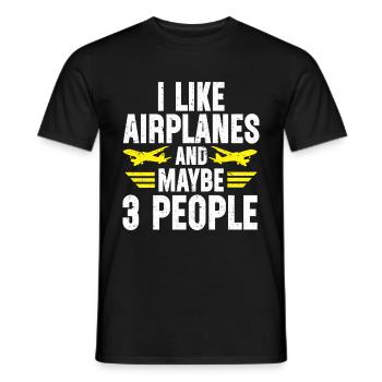 Pilot Quote Flight Lover Aircraft Aviation - Men's T-Shirt - black - Front - AI Model Male 178 light (178cm)