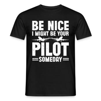 Pilot Quote Flight Lover Aircraft Aviation - Men's T-Shirt - black - Front - AI Model Male 178 light (178cm)