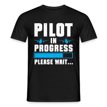 Pilot Quote Flight Lover Aircraft Aviation - Men's T-Shirt - black - Front - AI Model Male 178 light (178cm)