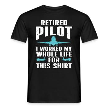 Pilot Quote Flight Lover Aircraft Aviation - Men's T-Shirt - black - Front - AI Model Male 178 light (178cm)