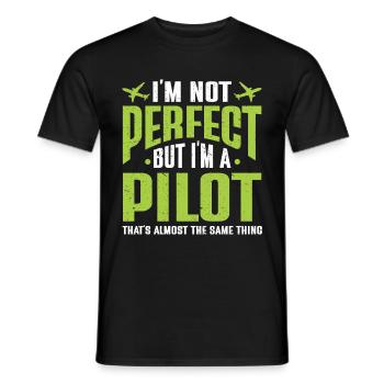Pilot Quote Flight Lover Aircraft Aviation - Men's T-Shirt - black - Front - AI Model Male 178 light (178cm)