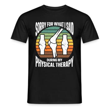 Kinésithérapeute Physiothérapie - T-shirt homme - noir - Devant - AI Model Male 178 light (178cm)