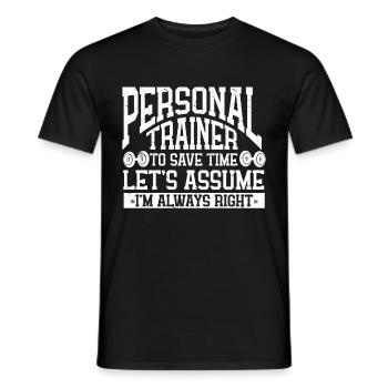 Personal Trainer Coach Gym Workout Fitness Trainer - Men's T-Shirt - black - Front - AI Model Male 178 light (178cm)
