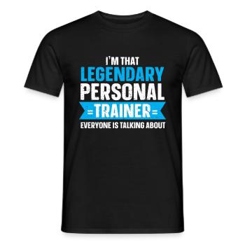 Personal Trainer Coach Gym Workout Fitness Trainer - Men's T-Shirt - black - Front - AI Model Male 178 light (178cm)