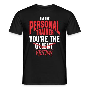 Personal Trainer Coach Gym Workout Fitness Trainer - Men's T-Shirt - black - Front - AI Model Male 178 light (178cm)