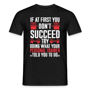 Personal Trainer Coach Gym Workout Fitness Trainer - Men's T-Shirt - black - Front - AI Model Male 178 light (178cm)